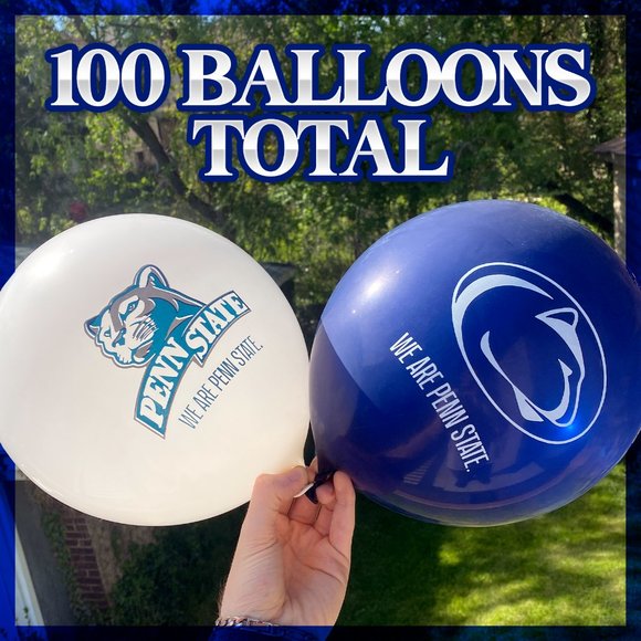 Pack Of 100 Penn State Football Balloons Nittany Lions PSU College Balloon Party - Picture 1 of 5